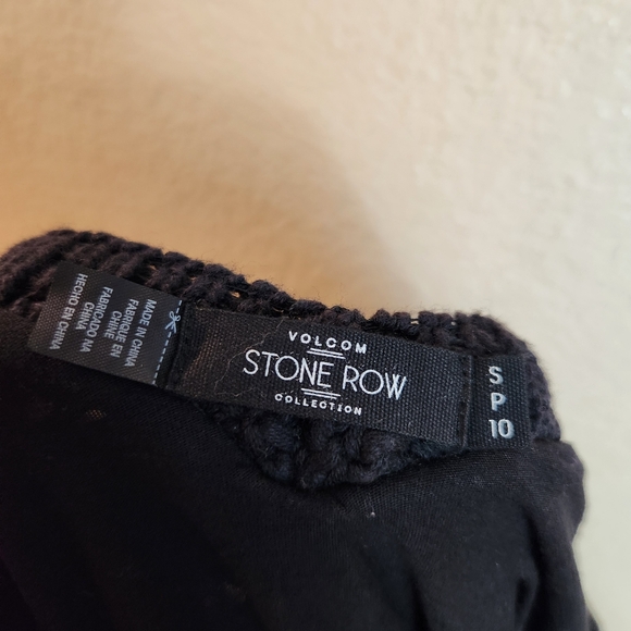 Volcom Stone Row Black Tiered Crochet Witchy Goth Dress - Picture 3 of 7